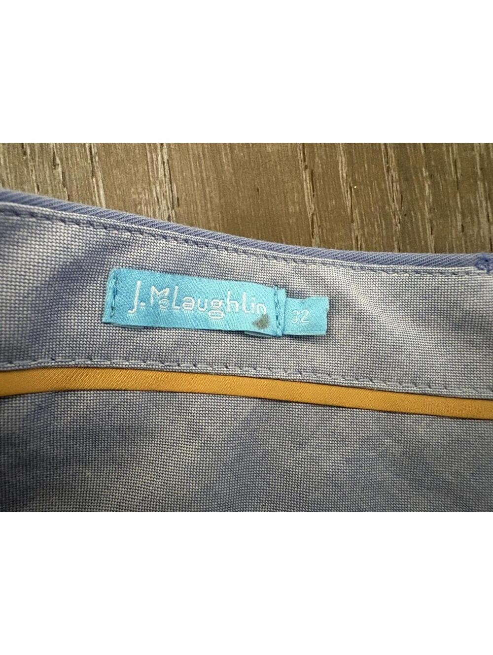 J. McLaughlin Men’s Cotton Blue Shorts Embroidered Tennis Rackets Size 32 - Picture 2 of 9